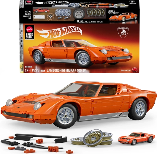 Mattel Brick Shop Hot Wheels Speed Series ’71 Lamborghini Miura P400 SV gradbeni komplet 1524 kosov
