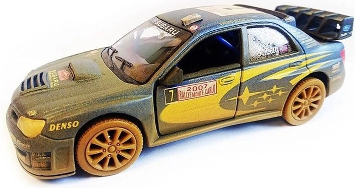 Subaru Impreza WRC 2007 offroad model avta 1:36 z odpiranjem vrat in pull-back pogonom