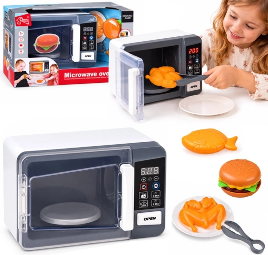 Children's interactive microwave oven with sound and accessories