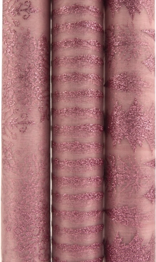Rožnata poliamidna organza z bleščicami 30 × 200 cm