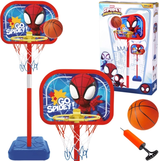 Košarkarski komplet SPIDEY z nastavljivim košem in žogo 14 cm