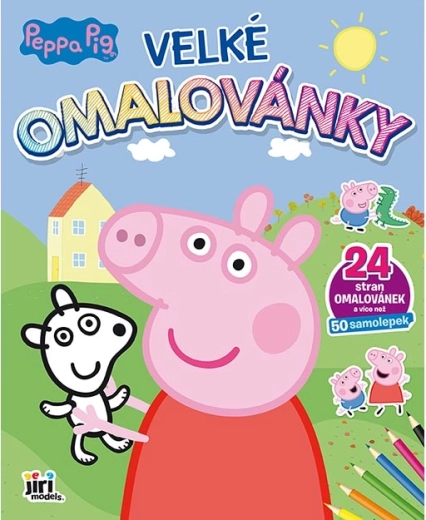 Velike pobarvanke Pujsa Pepa z nalepkami