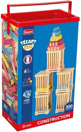 Jeujura lesena gradbena igrača Técap multicolor, 300 delov