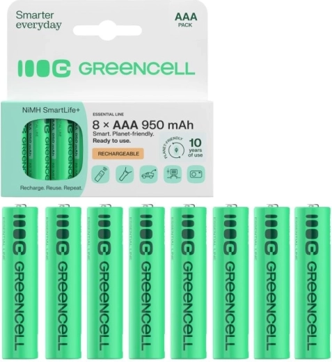 Polnilne baterije Green Cell AAA (HR03) 950 mAh 1,2 V, 8 kosov
