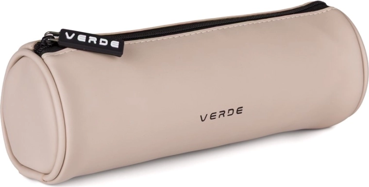Okrogla etui peresnica Verde mocca iz PU