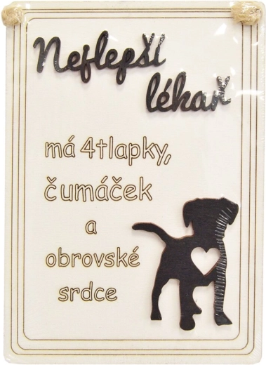Lesena dekorativna tabla »Naj zdravnik pes …«