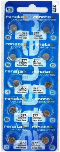 Gumbne baterije RENATA 377/376 1,55 V – pakiranje 10 kosov
