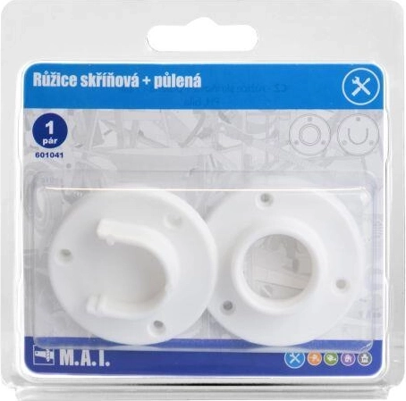 Omarna rozeta, cela in polovična, bela (1 par)