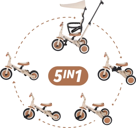 Petite&Mars multifunctional tricycle 5in1 Turbo Plus Desert Sand