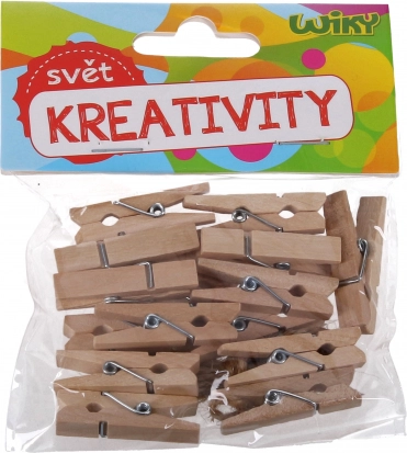 Leseni ščipalke 2,5 cm, 25 kosov z vrvico