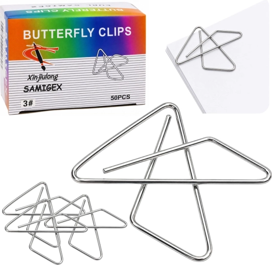 Cross metal butterfly document clips 28 mm (50 pcs)