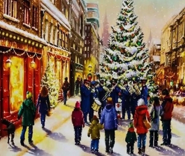 Norimpex Slikanje po številkah ob božičnem drevescu 40 × 50 cm