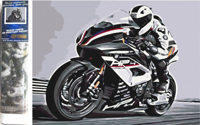 Diamantno slikanje NORIMPEX – cestni motor 30 × 40 cm