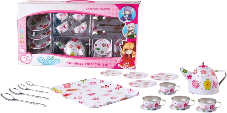 Kovinski čajni set za otroke, 19 kosov