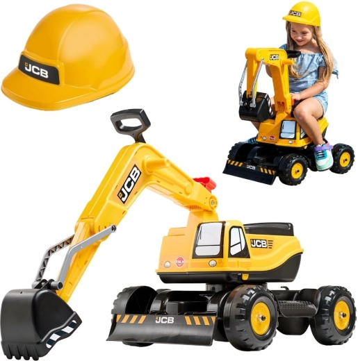 Otroški poganjalec bager Falk JCB z vrtljivo roko in čelado