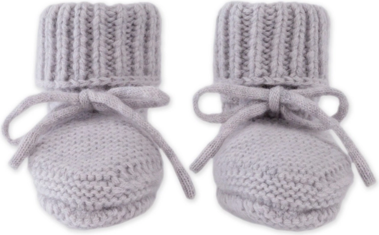 Lodger merino knitted booties storm 6–12 months