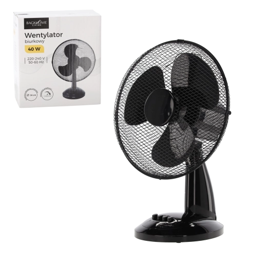 Namizni ventilator 40 W črn