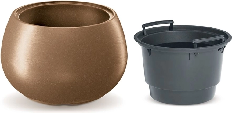 Cvetlični lonec z vložkom HEOS Eco Wood 37 cm – naturo eco