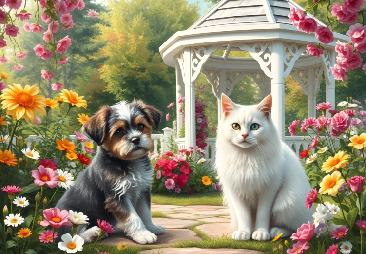 Bluebird sestavljanka Sopotniki na vrtu 1000 koščkov