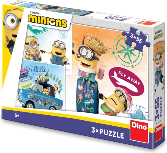 Dino sestavljanka Minioni 3×55 delov