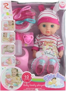 Dojenček 30 cm z zvoki in lulajočo funkcijo z dodatki