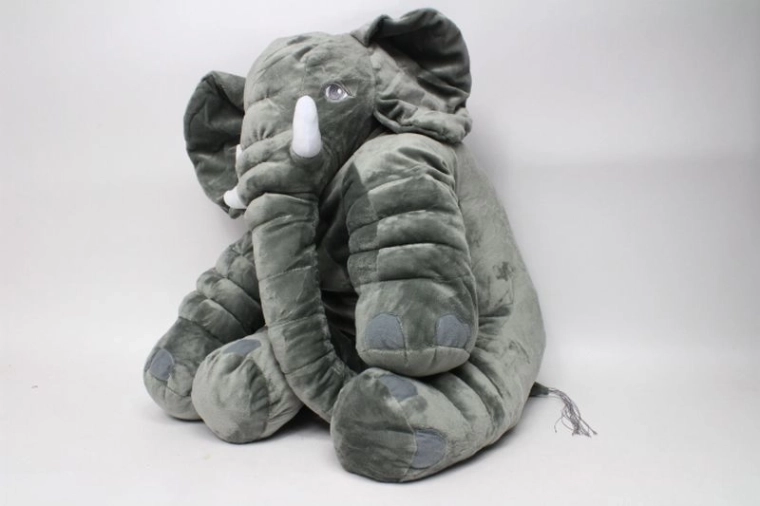 Plush Elephant (Sitting), Grey, 55 cm