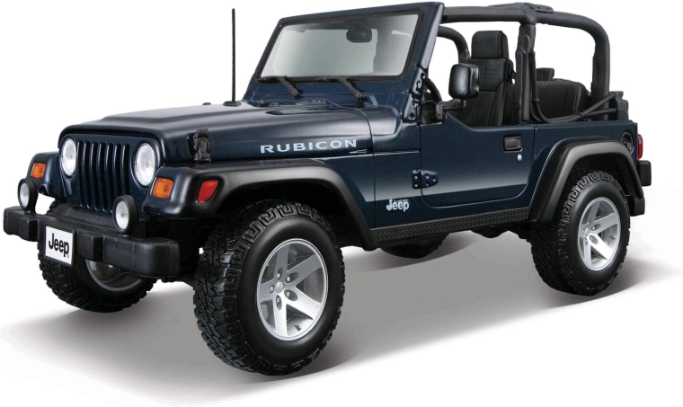 Model avta Maisto Jeep Wrangler Rubicon 1:18, kovinski, kovinsko moder