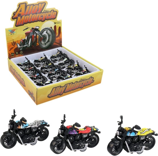 Plastic touring motorcycle with pull-back action and wide tires - 1 piece