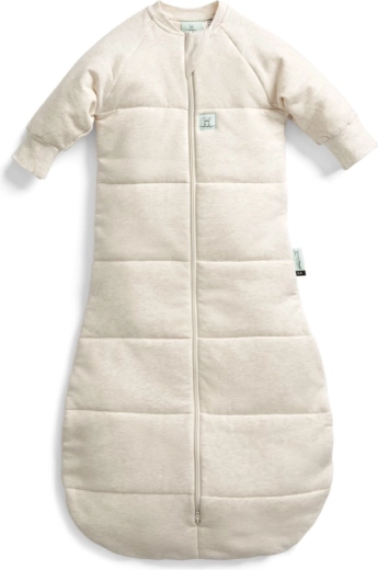 ErgoPouch organic cotton Jersey sleep bag with sleeves, oatmeal marle, 3–12 months, 3.5 TOG