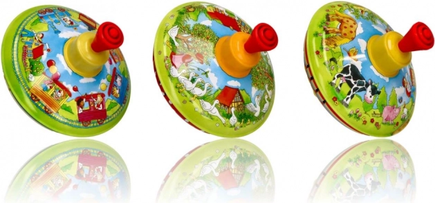 Klasičen kovinski vrtavka s podobami s kmetije