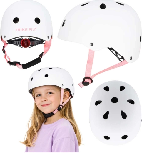 Otroška kolesarska čelada z LED TRIKE FIX S 48–54 cm bela