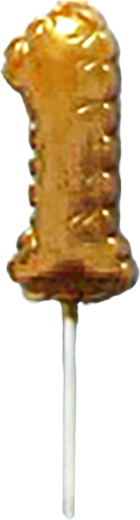 Torta svečka številka 1 zlata, zapičljiva 6 cm