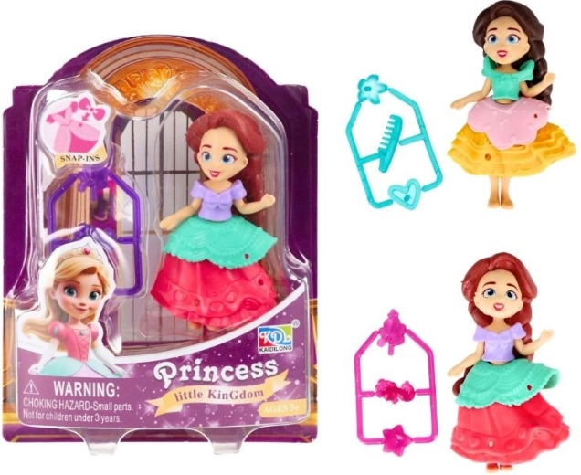 Oblekajoča punčka Little Kingdom z dodatki, 8 cm