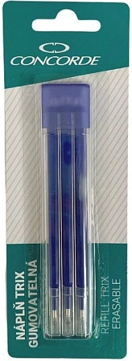 Polnila za izbrisljivo pero CONCORDE TRIX 0,7 mm, modra, 3 kosi