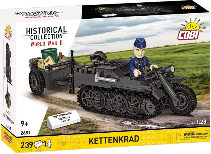 Cobi II WW Sd.Kfz. 2 Kettenkrad s prikolico 1:28 (239 delov)