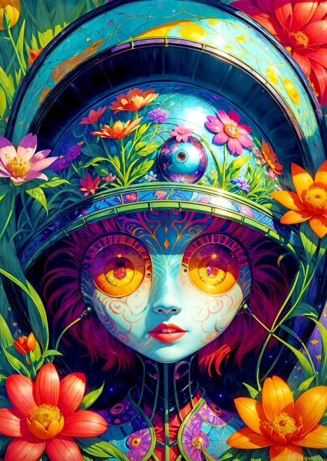 Enjoy sestavljanka Cvetlična bojevnica 1000 koščkov