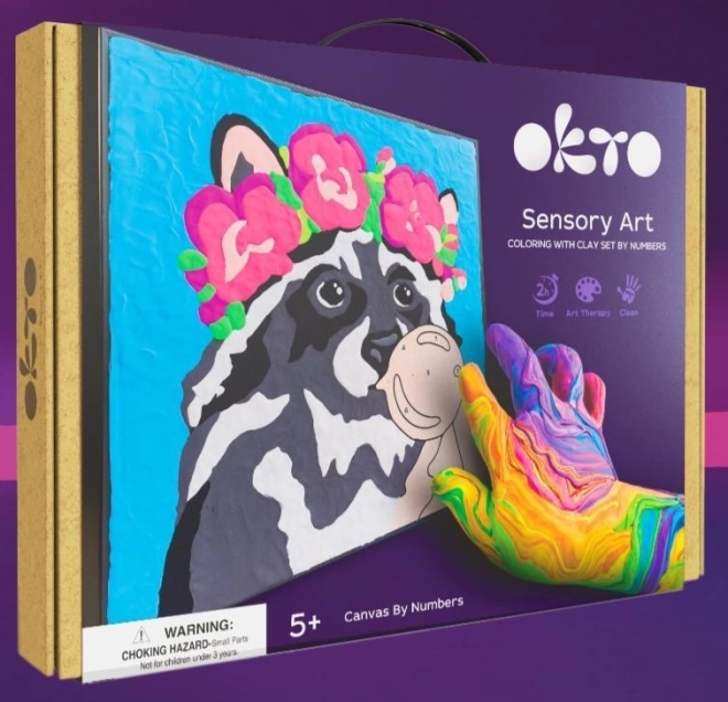 Umetniški komplet za slikanje na platno z rakunom 29 × 29 cm