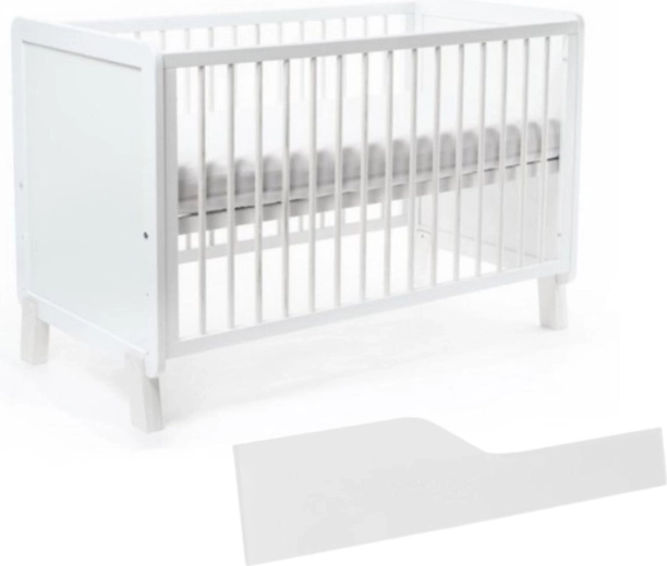 NANNA Niko baby cot, white, 120 × 60 cm