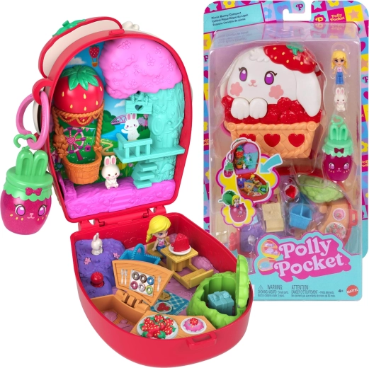 Polly Pocket kompaktni set zajčji piknik s figuricami in dodatki