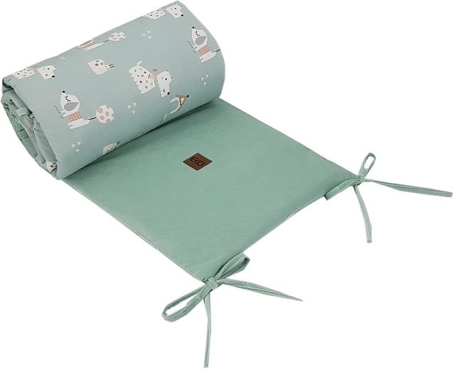 EKO zaščitna obroba za posteljico velvet Dogs mint
