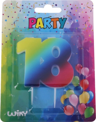 Rojstnodnevna svečka številka 18, mavrična