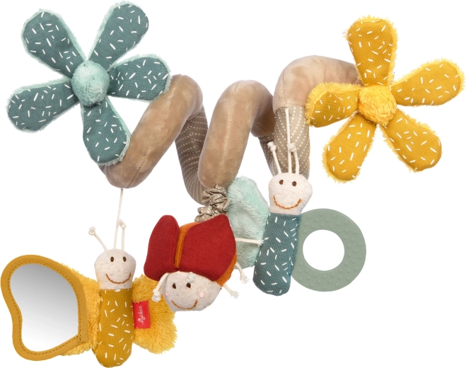 Sigikid spiralna igrača za voziček – metuljčki z ropotuljico, ogledalcem in grizalom 45 cm