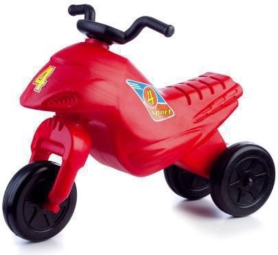 Poganjalec SUPER BIKE rdeč, 3 kolesa, višina 44 cm