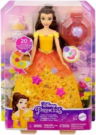 Disney Princess Bella (Lepotica in zver) punčka v cvetlični obleki - 1 kos