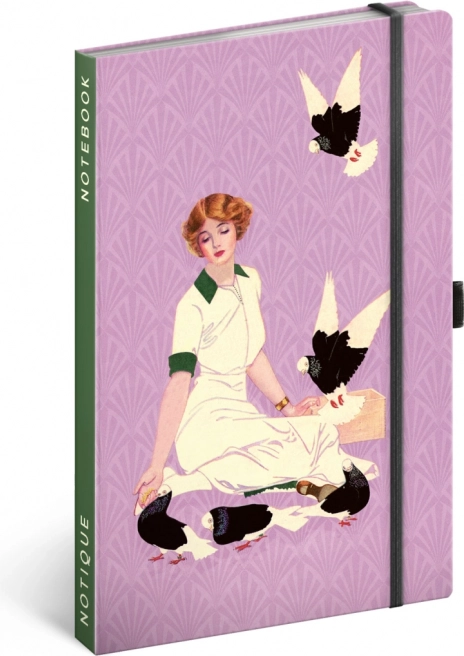 Beležnica NOTIQUE Golobice Katere Winterove, črtasta 13 × 21 cm