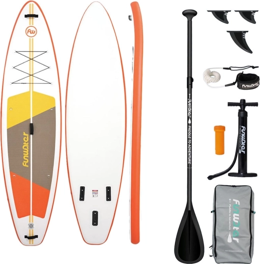 FunWater napihljivi sup all-round 335 × 84 × 15 cm, oranžno‑bel