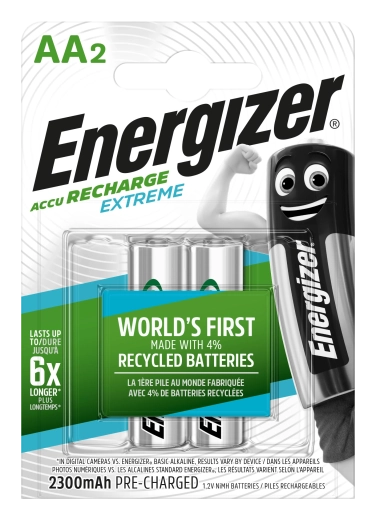 Energizer Extreme AA polnilne baterije 2300 mAh, 2 kosi