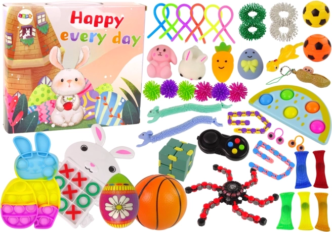 Velikonočni komplet fidget igrač Pop It in squishy antistresne – 42 kosov