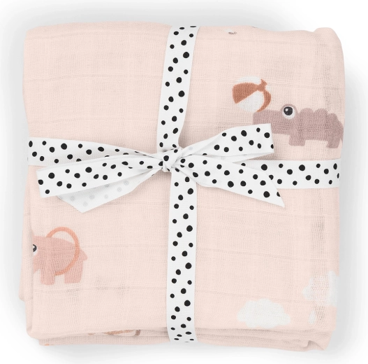 Done by Deer muslinaste plenice Playground – 2 kosa – Rožnata