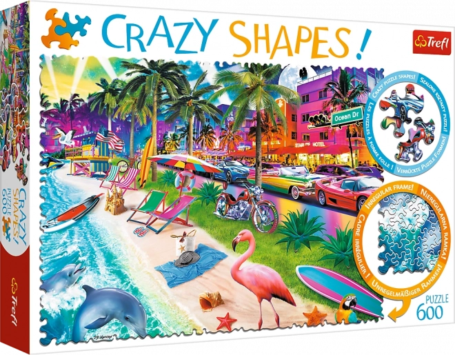 Sestavljanka TREFL Crazy Shapes – Plaža Miami, 600 kosov